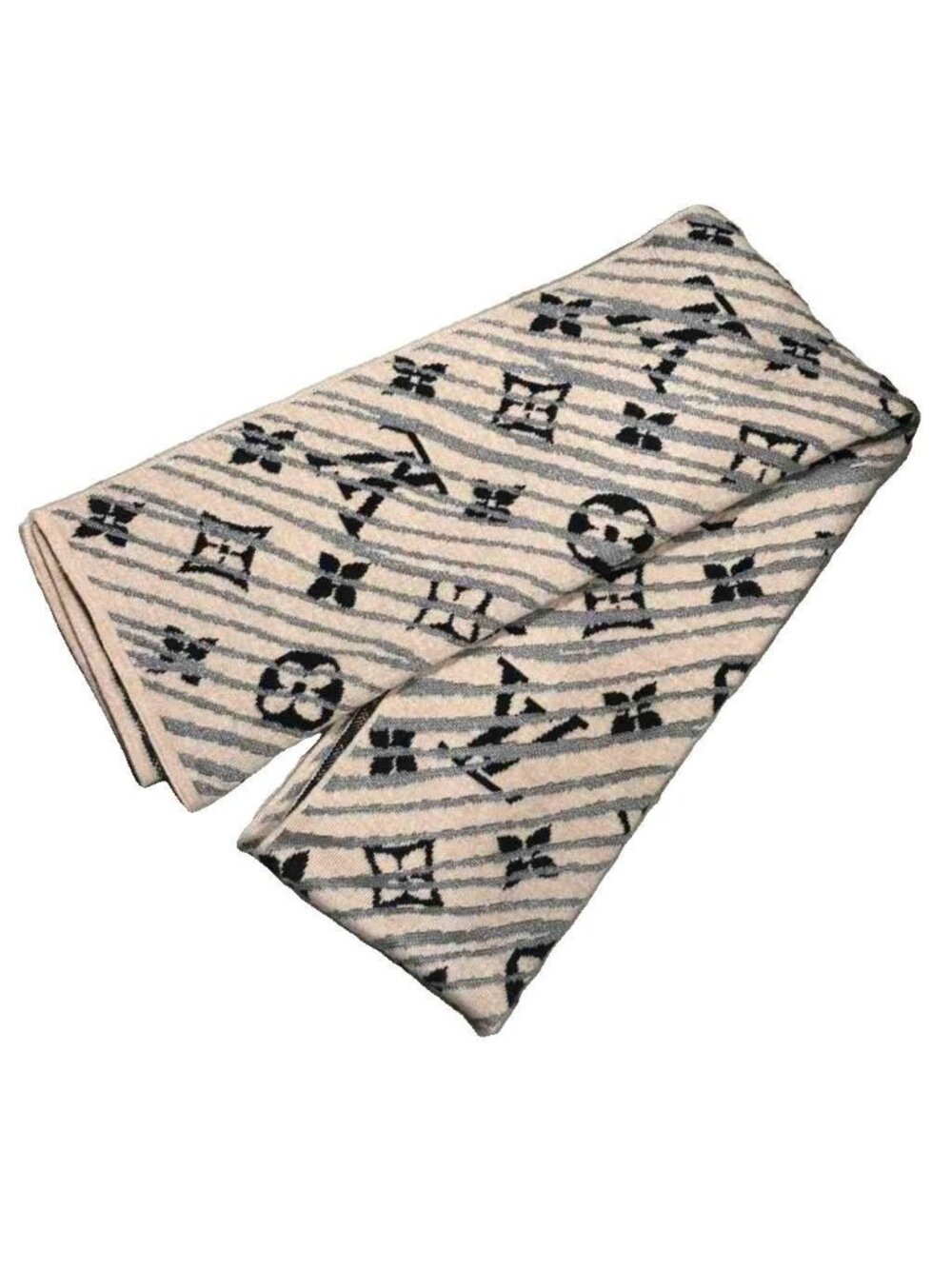 Louis Vuitton Echarpe Monogram Epi Storm Scarf Shawl Ivory